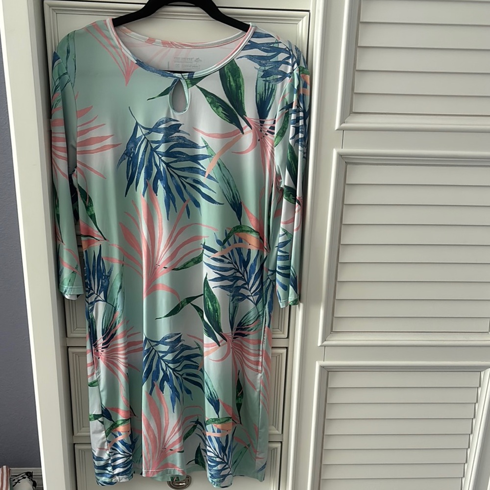 Reel Legends Tropical Leaf Dress